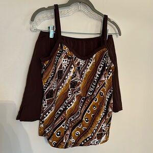 NWOT It Figures! Brown Skortini Set